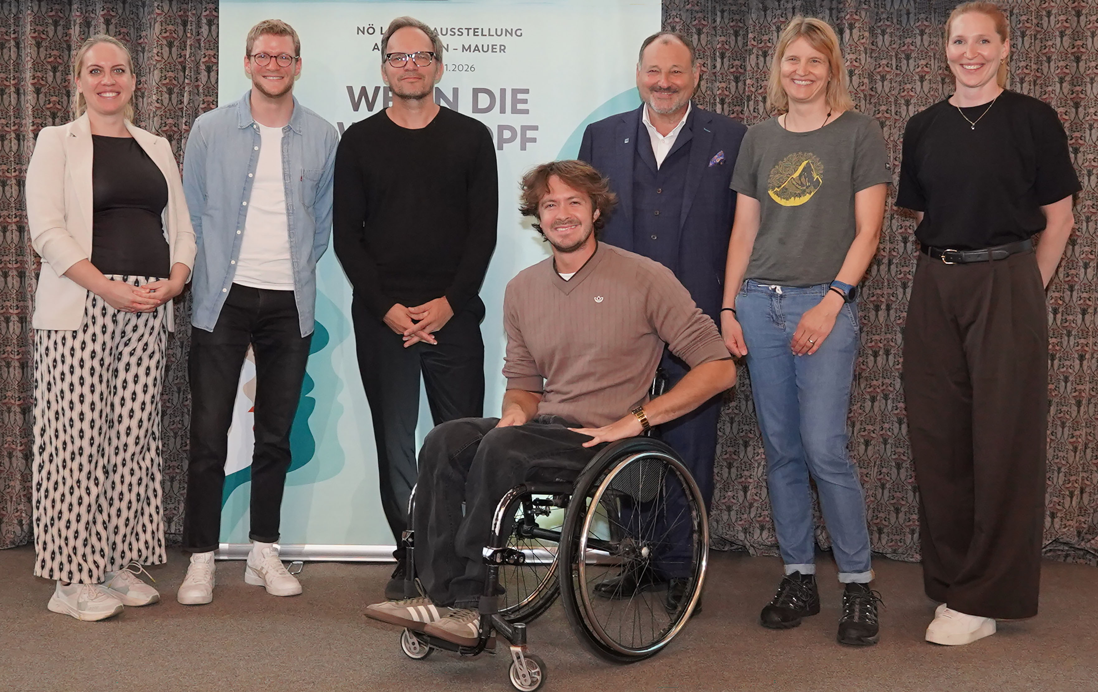 v.l.n.r. Dr. Melanie Trimmel, DDr. Stephan Listabarth, Dr. Fabian Friedrich, Nico Langmann, Prim. Dr. Christian Korbel, Univ.-Prof. Dr. Katharina Hüfner, Viola Kleiser, OLY BA